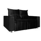 Sófa Retrátil E Reclinável 2 Lugares Madri Veludo Preto