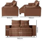 Sófa Retrátil E Reclinável 2 Lugares Madri Veludo Terracota