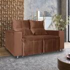 Sófa Retrátil E Reclinável 2 Lugares Madri Veludo Terracota