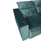 Sófa Retrátil E Reclinável 2 Lugares Madri Veludo Turquesa