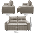 Sófa Retrátil E Reclinável 2 Lugares Madri Veludo - Vs Decor