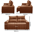 Sófa Retrátil E Reclinável 2 Lugares Madri Veludo - Vs Decor