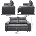 Sófa Retrátil E Reclinável 2 Lugares Madri Veludo - Vs Decor