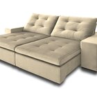 Sofá Retrátil E Reclinável 2 Lugares Mahal Yescasa Bege