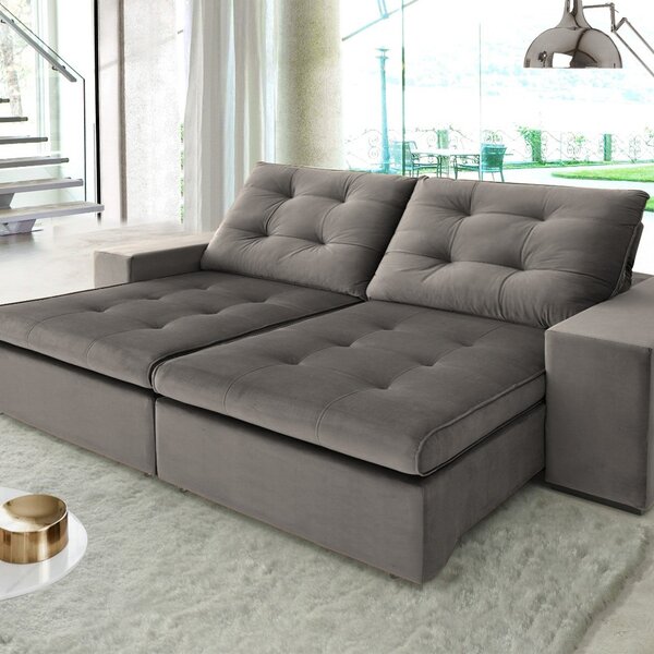 Sofá Retrátil E Reclinável 2 Lugares Mahal Yescasa Cinza/ Gra