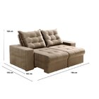 Sofá Retrátil E Reclinável 2 Lugares Pará Suede Cappuccino