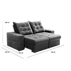 Sofá Retrátil E Reclinável 2 Lugares Pará Suede Cinza