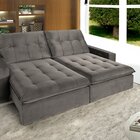 Sofá Retrátil E Reclinável 2 Lugares Petra Yescasa Cinza/ Chu