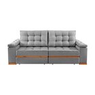 Sofá Retrátil E Reclinável 2 Lugares Prada Linho Cinza