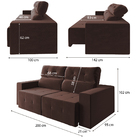 Sofá Retrátil E Reclinável 2m 3 Lugares Fênix Veludo Mamflex