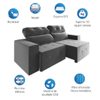 Sofá Retrátil E Reclinável 2m 3 Lugares Fênix Veludo Mamflex