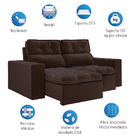 Sofá Retrátil E Reclinável 2m 3 Lugares Petrópolis Veludo Mam