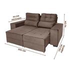 Sofá Retrátil E Reclinável 2m Marrom Escuro Mônaco Mdm