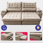 Sofá Retrátil E Reclinável 3,10m Molas Ensacadas Dream Veluso