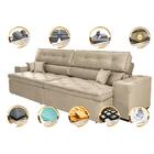 Sofá Retrátil E Reclinável 3,12m Com Molas Cama Inbox Estilo