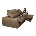 Sofa Retrátil E Reclinável 3,12m Com Molas Ensacadas Cama Inb
