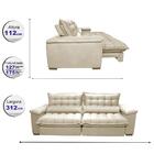 Sofá Retrátil E Reclinável 3,12m Com Molas Ensacadas Cama Inb