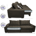 Sofá Retrátil E Reclinável 3,12m Com Molas Ensacadas Cama Inb