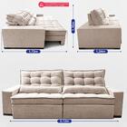 Sofá Retrátil E Reclinável 3,12m Molas Ensacadas Belle Boucle