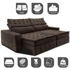 Sofá Retrátil E Reclinável 3,15m Cama Inbox Big Puffer Com So