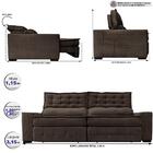 Sofá Retrátil E Reclinável 3,15m Cama Inbox Big Puffer Com So