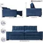 Sofá Retrátil E Reclinável 3,15m Cama Inbox Big Puffer Com So