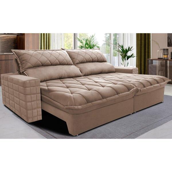 Sofá Retrátil E Reclinável 3,15m Molas Ensacadas Cama Inbox E