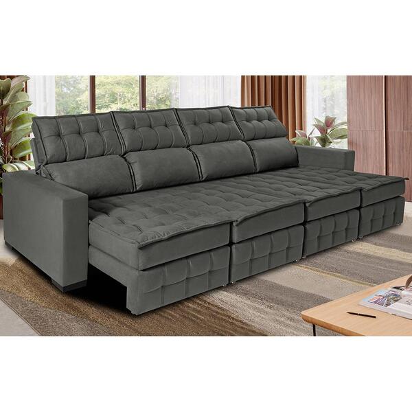 Sofá Retrátil E Reclinável 3,20m Molas Ensacadas E Costura Tr