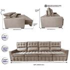 Sofá Retrátil E Reclinável 3,20m Molas Ensacadas E Costura Tr