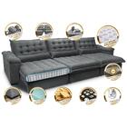 Sofá Retrátil E Reclinável 3,22m Com Molas Ensacadas Cama Inb