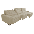 Sofá Retrátil E Reclinável 3,52m Com Molas Ensacadas Cama Inb