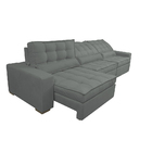 Sofá Retrátil E Reclinável 3,52m Com Molas Ensacadas Cama Inb