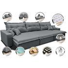 Sofá Retrátil E Reclinável 3,52m Com Molas Ensacadas Cama Inb