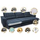 Sofá Retrátil E Reclinável 3,52m Com Molas Ensacadas Cama Inb