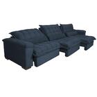 Sofá Retrátil E Reclinável 3,52m Com Molas Ensacadas Cama Inb