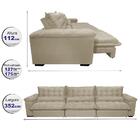 Sofá Retrátil E Reclinável 3,52m Com Molas Ensacadas Cama Inb