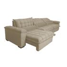 Sofá Retrátil E Reclinável 3,52m Com Molas Ensacadas Cama Inb