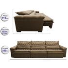 Sofá Retrátil E Reclinável 3,52m Molas Ensacadas Cama Inbox B