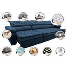 Sofá Retrátil E Reclinável 3,52m Molas Ensacadas Cama Inbox B