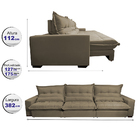 Sofá Retrátil E Reclinável 3,82m Com Molas Ensacadas Cama Inb