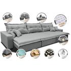 Sofá Retrátil E Reclinável 3,82m Com Molas Ensacadas Cama Inb