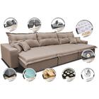 Sofá Retrátil E Reclinável 3,82m Com Molas Ensacadas Cama Inb