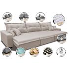 Sofá Retrátil E Reclinável 3,82m Com Molas Ensacadas Cama Inb