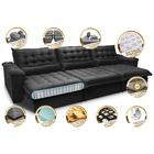 Sofá Retrátil E Reclinável 3,82m Com Molas Ensacadas Cama Inb