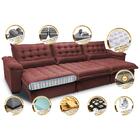 Sofá Retrátil E Reclinável 3,82m Com Molas Ensacadas Cama Inb