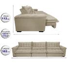 Sofá Retrátil E Reclinável 3,82m Com Molas Ensacadas Cama Inb