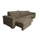 Sofá Retrátil E Reclinável 3,82m Com Molas Ensacadas Cama Inb