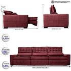 Sofá Retrátil E Reclinável 3,85m Cama Inbox Big Puffer Com So