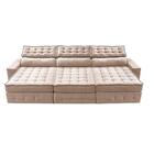 Sofá Retrátil E Reclinável 3,85m Cama Inbox Big Puffer Com So
