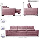 Sofá Retrátil E Reclinável 3,85m Cama Inbox Big Puffer Com So